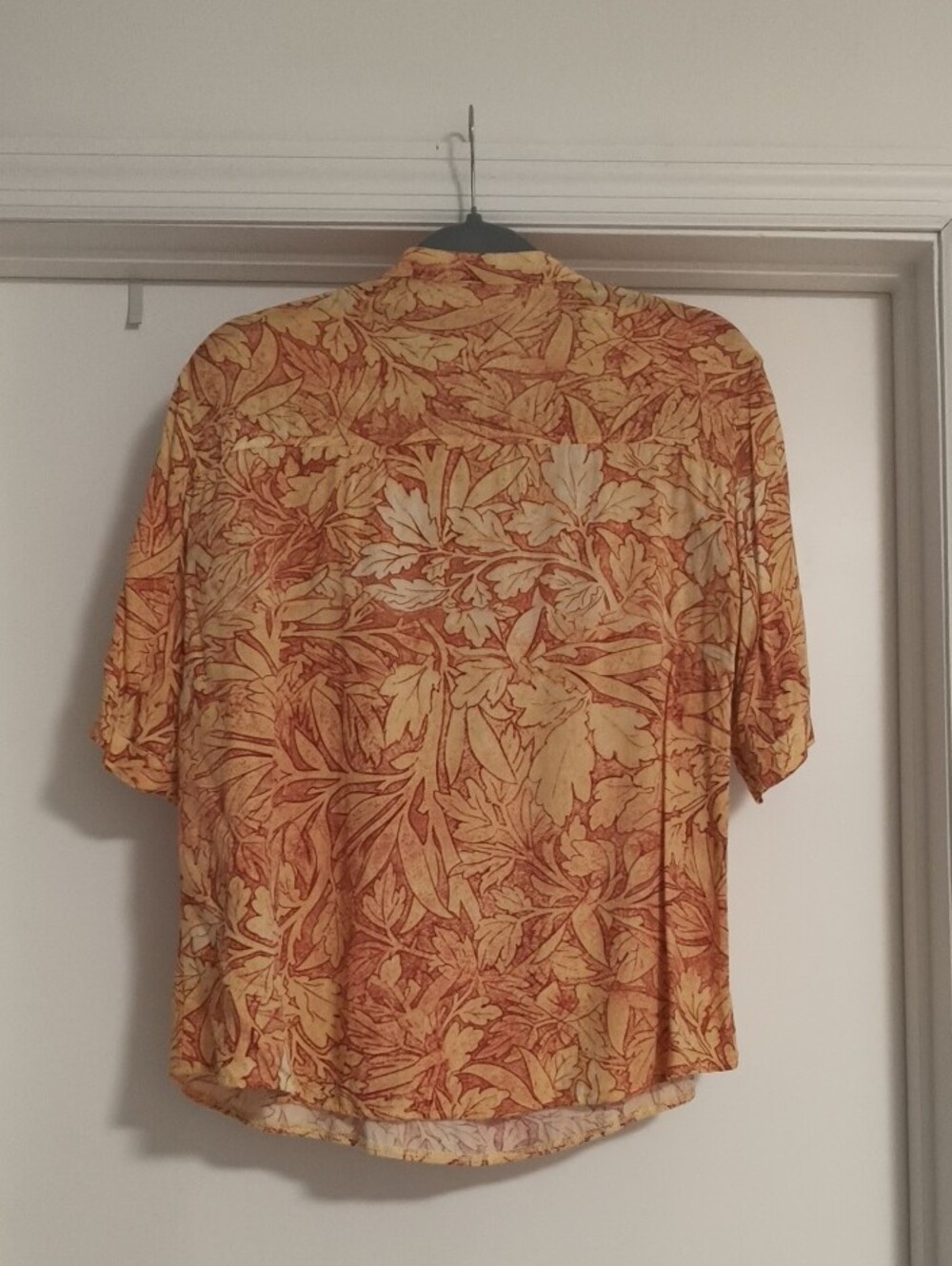 Ruby Rd. Yellow and Rust Floral Button-Front Blouse - Picture 2 of 2